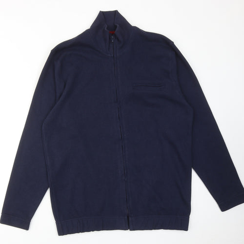 St.Bernard Mens Blue Polyester Full Zip Sweatshirt Size M