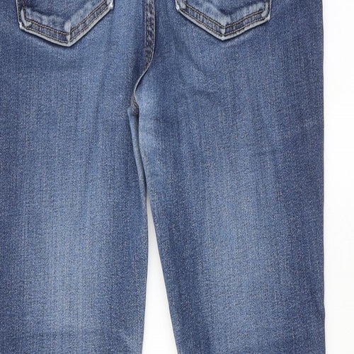 Marks and Spencer Womens Blue Cotton Bootcut Jeans Size 12 Slim Zip