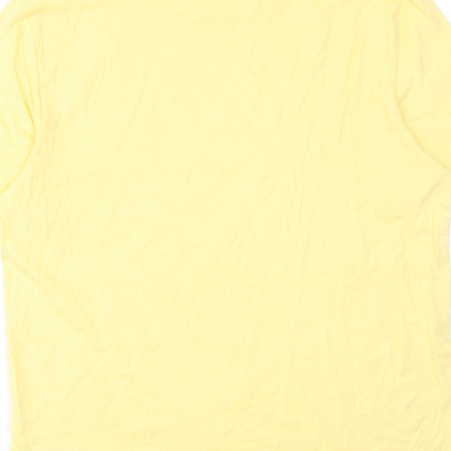 Marks and Spencer Mens Yellow Cotton T-Shirt Size M Round Neck