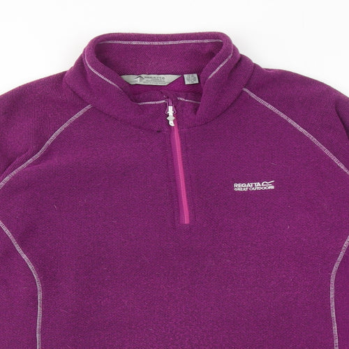 Regatta Womens Purple Polyester Pullover Sweatshirt Size 14 Zip
