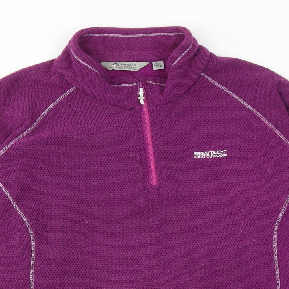 Regatta Womens Purple Polyester Pullover Sweatshirt Size 14 Zip