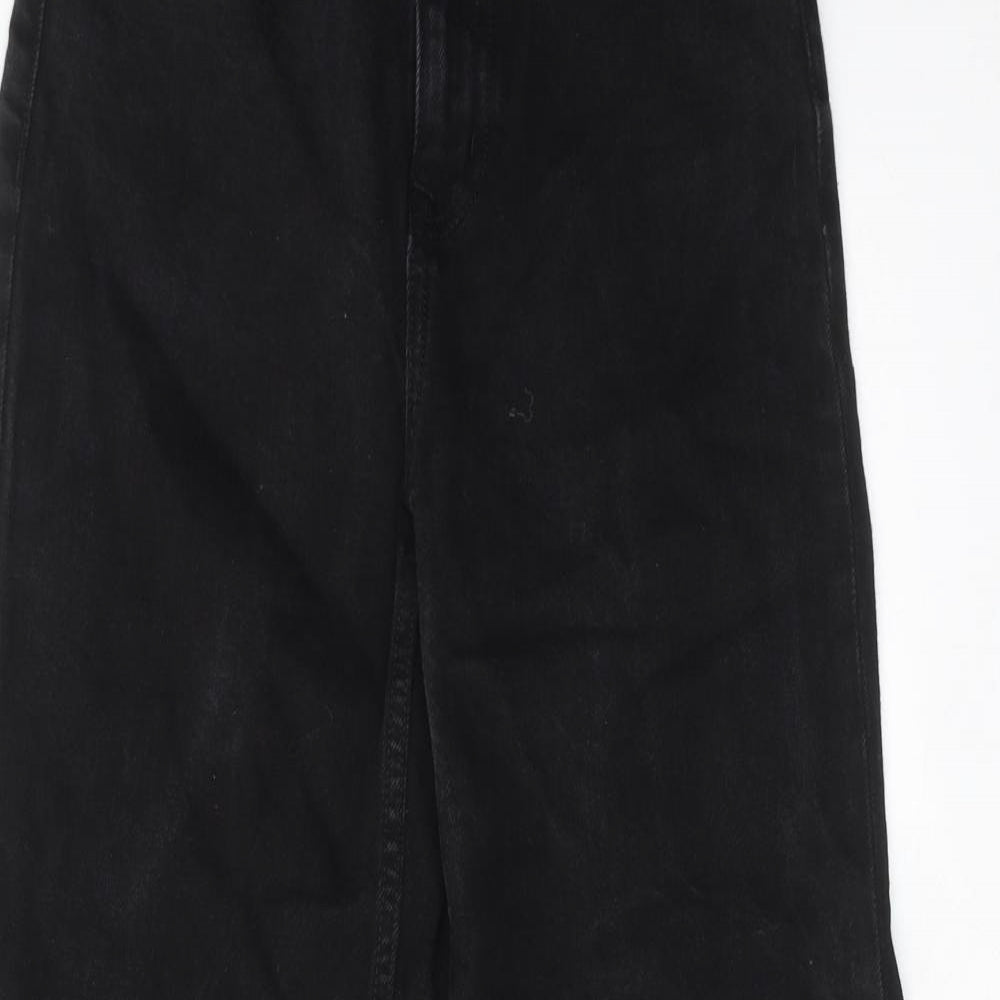 Denim & Co. Womens Black Cotton Bootcut Jeans Size 6 Regular Zip