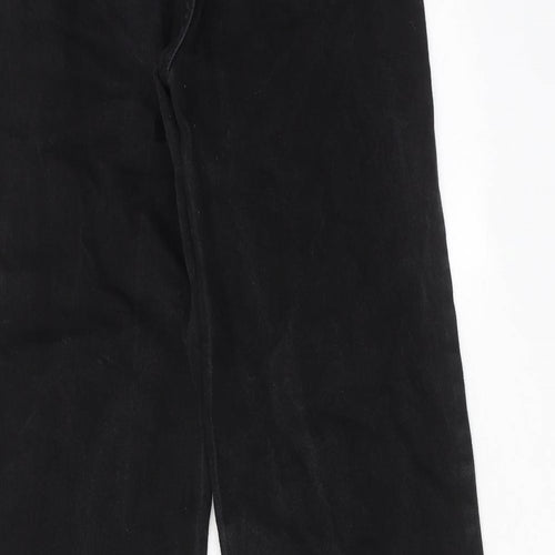 Denim & Co. Womens Black Cotton Bootcut Jeans Size 6 Regular Zip