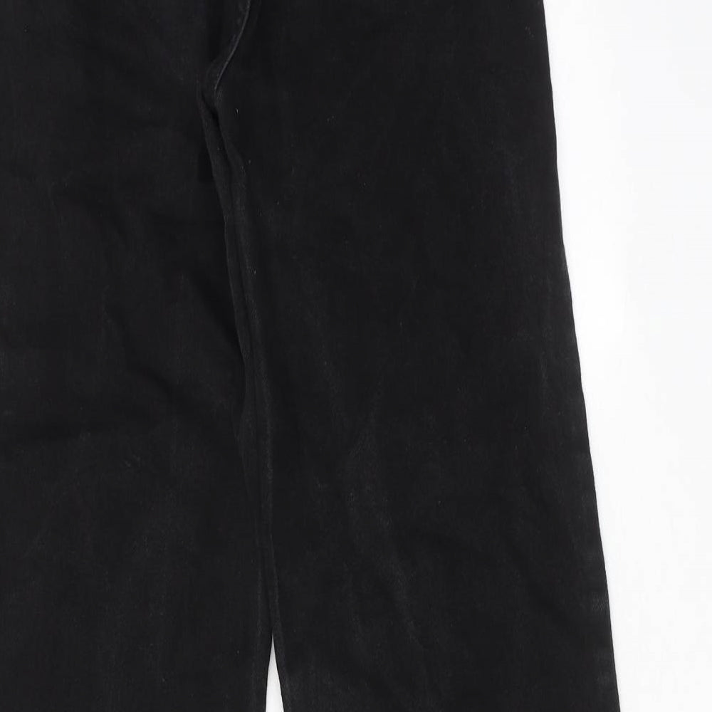 Denim & Co. Womens Black Cotton Bootcut Jeans Size 6 Regular Zip