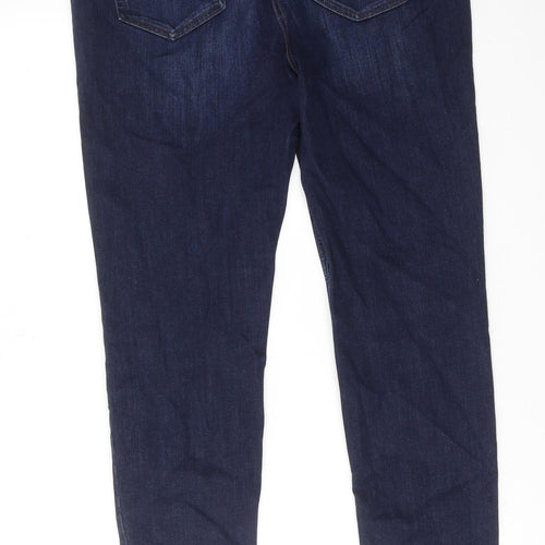 NEXT Womens Blue Cotton Skinny Jeans Size 14 L30 in Regular Zip