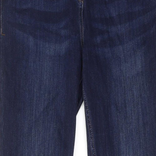 NEXT Womens Blue Cotton Skinny Jeans Size 14 L30 in Regular Zip