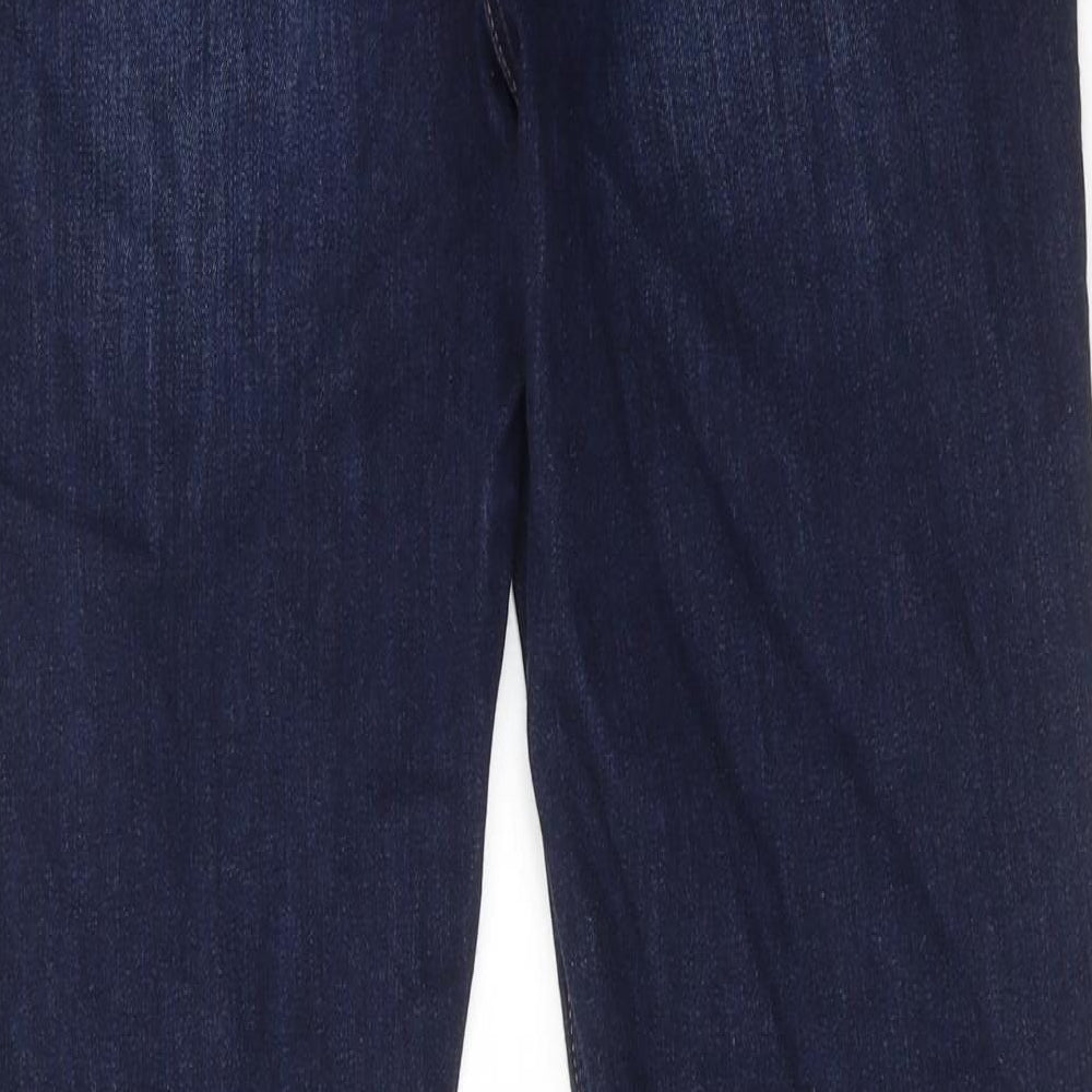 NEXT Womens Blue Cotton Skinny Jeans Size 14 L30 in Regular Zip