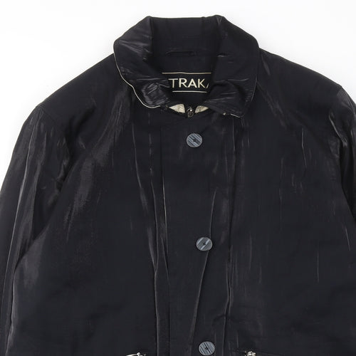 Astraka Womens Black Overcoat Coat Size S Zip