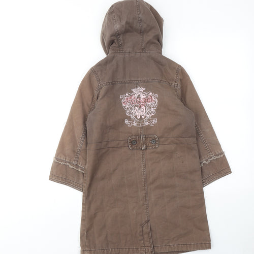 Marks and Spencer Girls Green Trench Coat Coat Size 6-7 Years Zip
