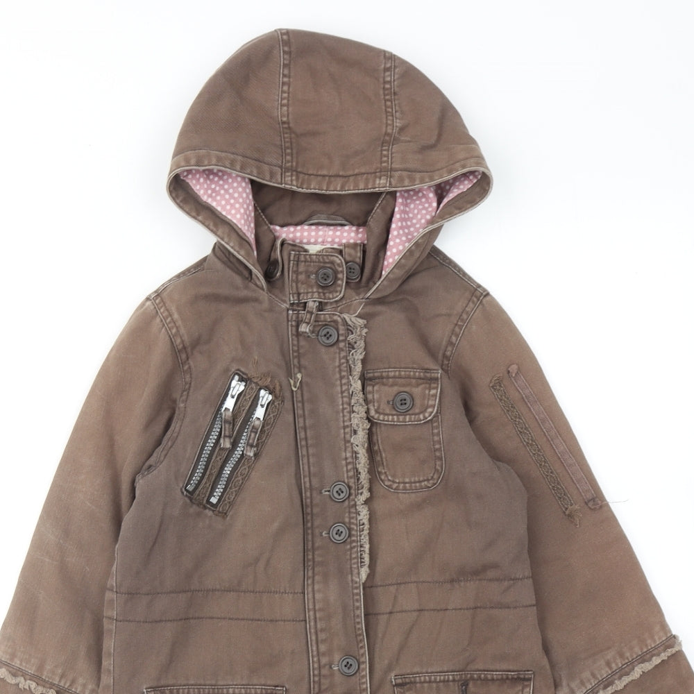 Marks and Spencer Girls Green Trench Coat Coat Size 6-7 Years Zip