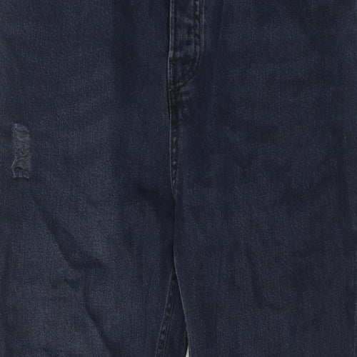 Topshop Womens Blue Cotton Tapered Jeans Size 30 in L30 in Regular Zip