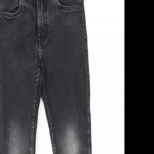 H&M Boys Black Cotton Skinny Jeans Size 5-6 Years Regular Zip