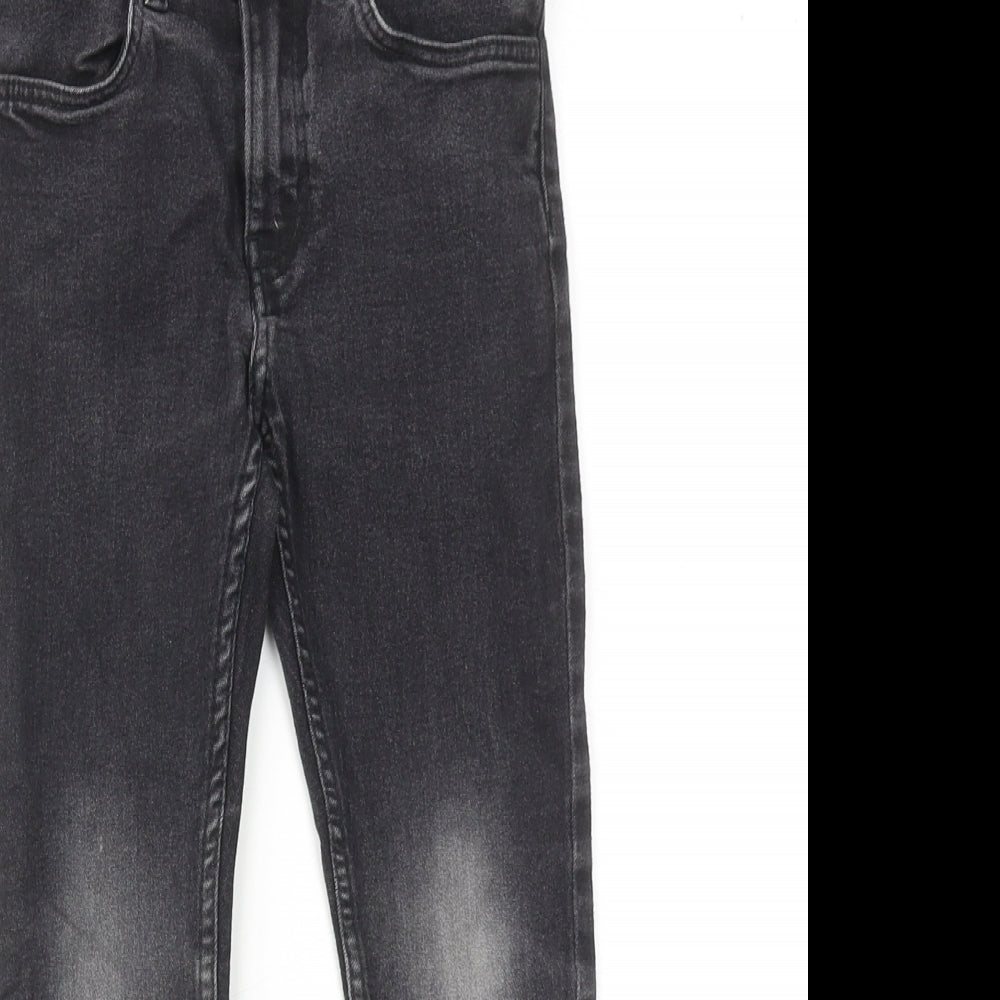 H&M Boys Black Cotton Skinny Jeans Size 5-6 Years Regular Zip