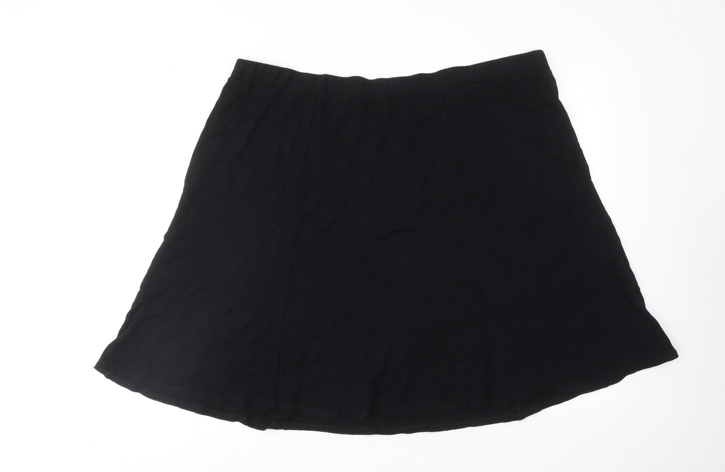 Bonmarché Womens Black Viscose Swing Skirt Size 24