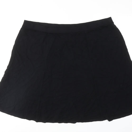 Bonmarché Womens Black Viscose Swing Skirt Size 24
