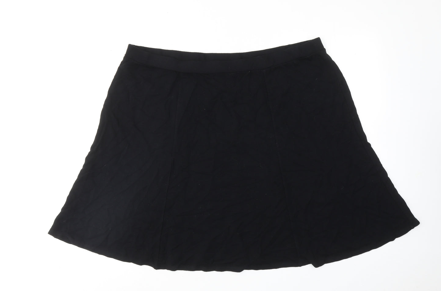 Bonmarché Womens Black Viscose Swing Skirt Size 24