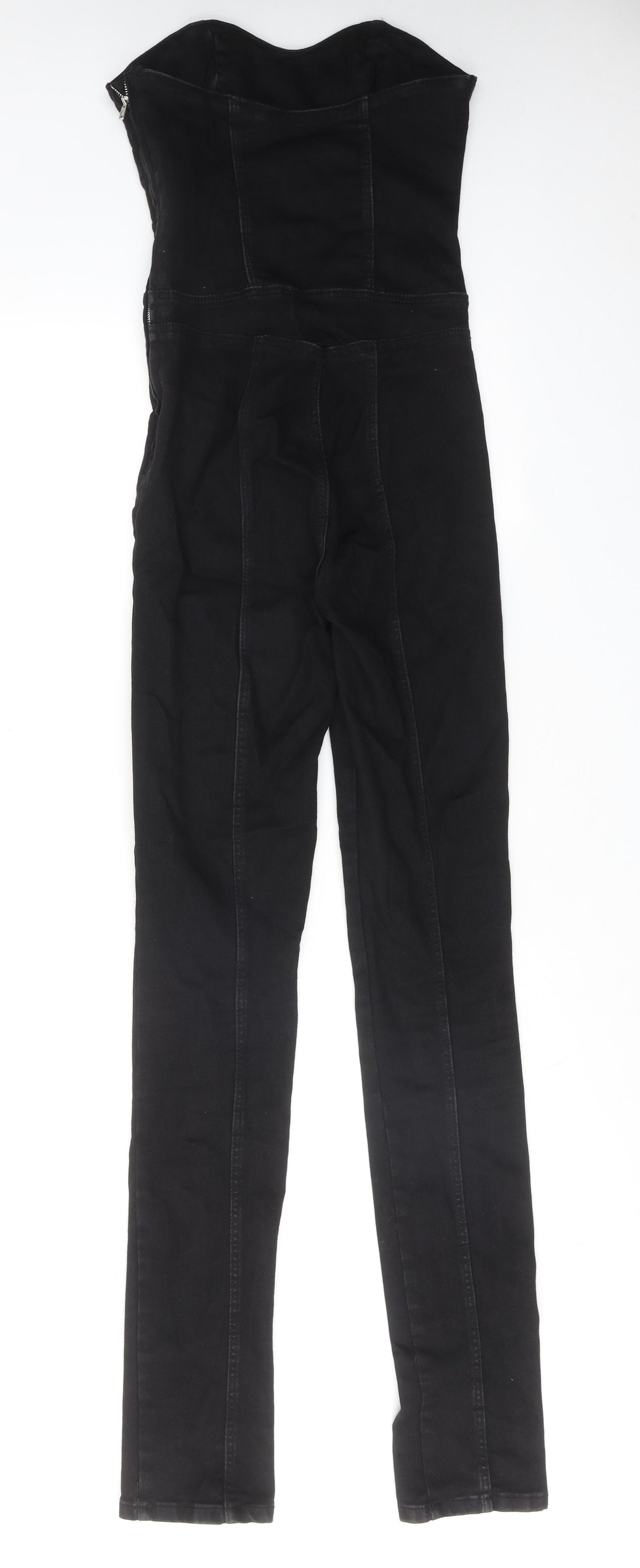 Zara Womens Black Cotton Jumpsuit One-Piece Size XS L35 in Zip