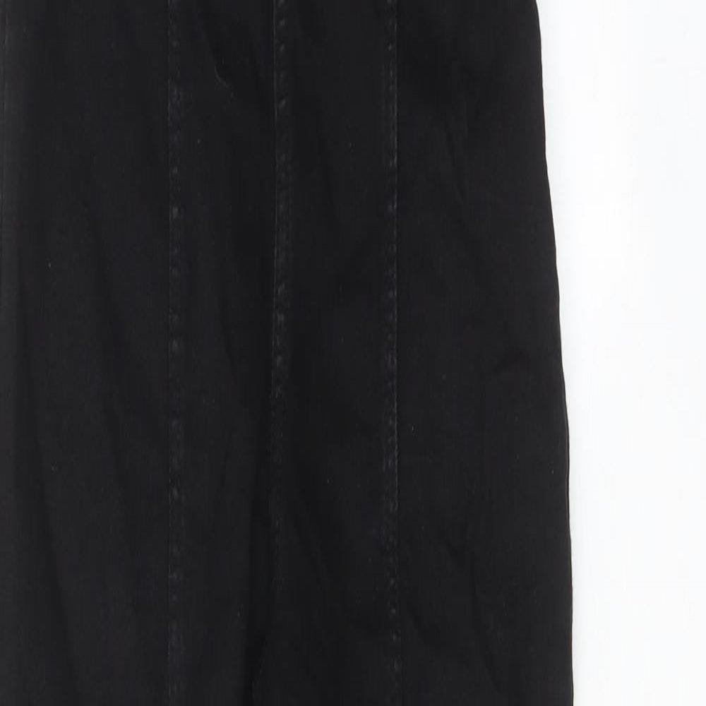 Zara Womens Black Cotton Jumpsuit One-Piece Size XS L35 in Zip