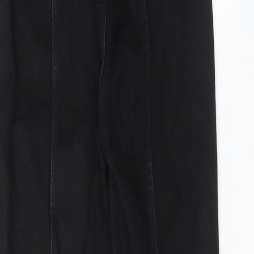 Zara Womens Black Cotton Jumpsuit One-Piece Size XS L35 in Zip