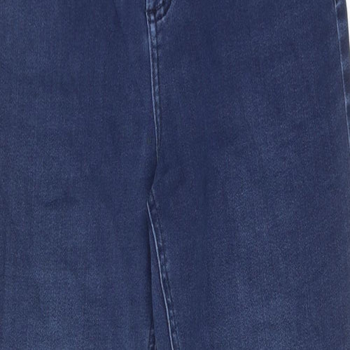 Marks and Spencer Womens Blue Cotton Skinny Jeans Size 10 L30 in Regular Zip