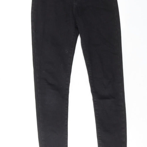River Island Girls Black Cotton Skinny Jeans Size 9 Years Regular Zip