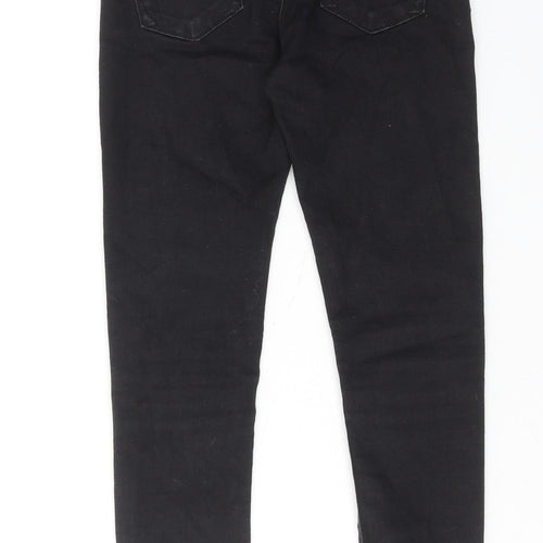 River Island Girls Black Cotton Skinny Jeans Size 9 Years Regular Zip