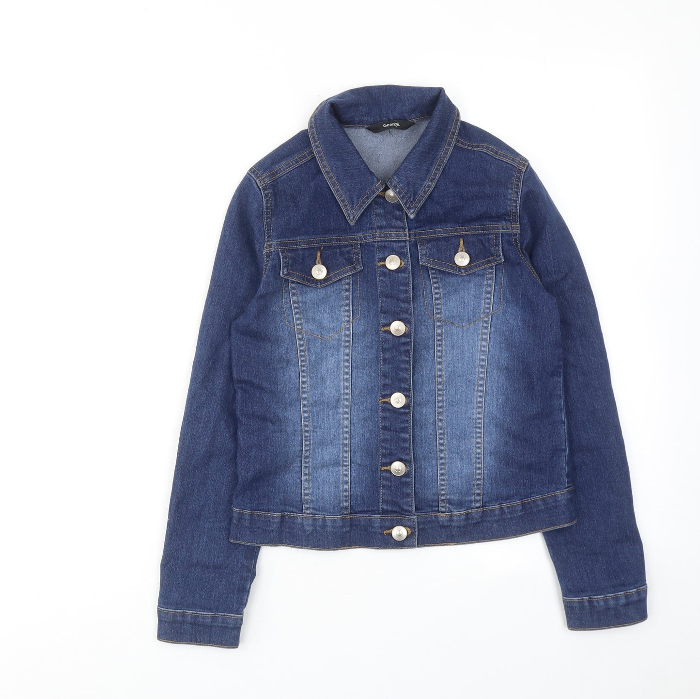 George Girls Blue Jacket Size 10-11 Years Button