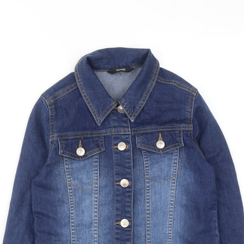 George Girls Blue Jacket Size 10-11 Years Button
