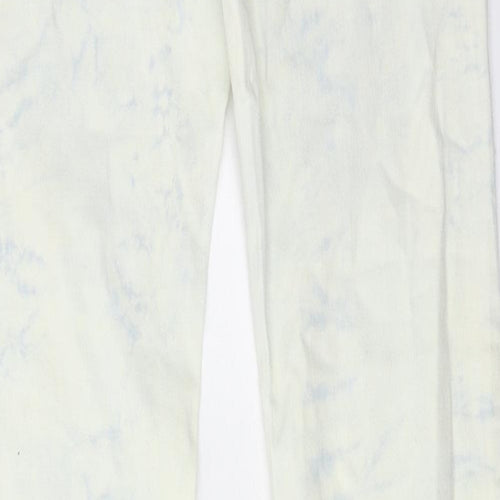 Newplay Womens Blue Cotton Straight Jeans Size M L32 in Regular Zip - Tie Dye Effect