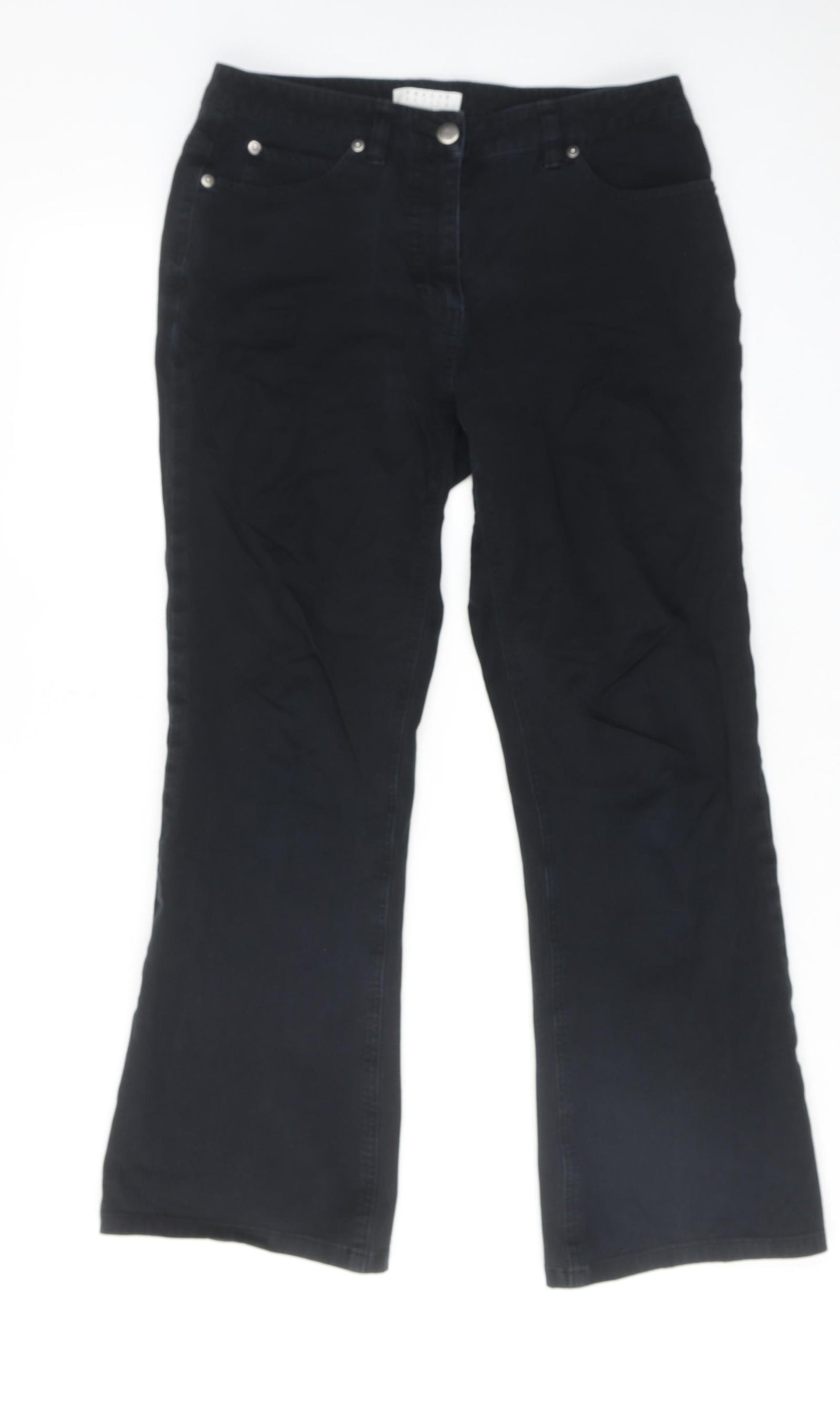 Precis Womens Black Cotton Bootcut Jeans Size 10 L28 in Regular Zip
