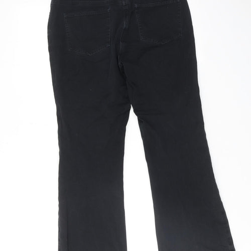 Precis Womens Black Cotton Bootcut Jeans Size 10 L28 in Regular Zip