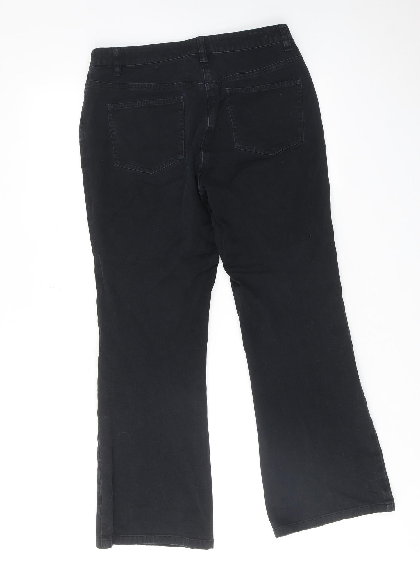 Precis Womens Black Cotton Bootcut Jeans Size 10 L28 in Regular Zip
