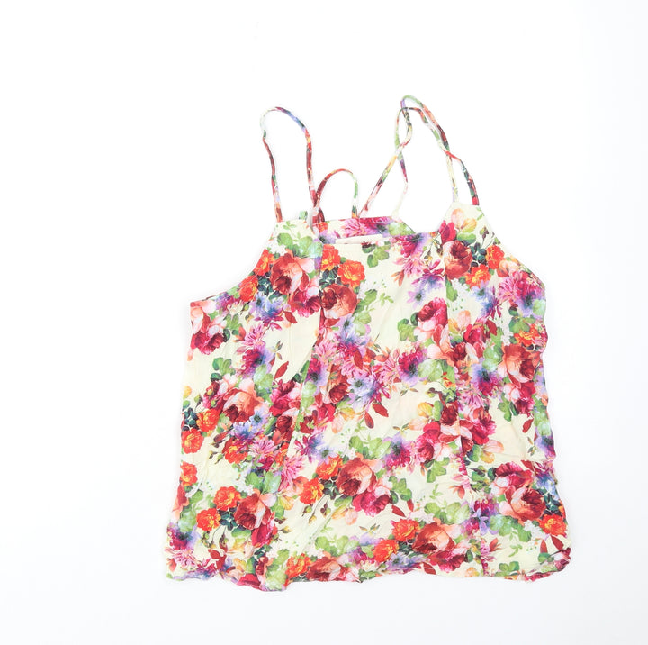 Louche Womens Multicoloured Floral Viscose Camisole Tank Size 10 Square Neck