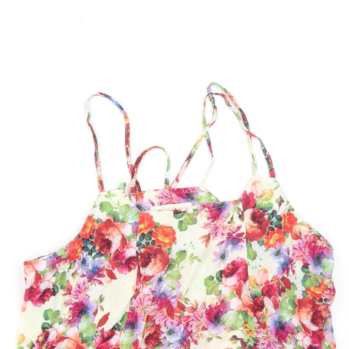 Louche Womens Multicoloured Floral Viscose Camisole Tank Size 10 Square Neck