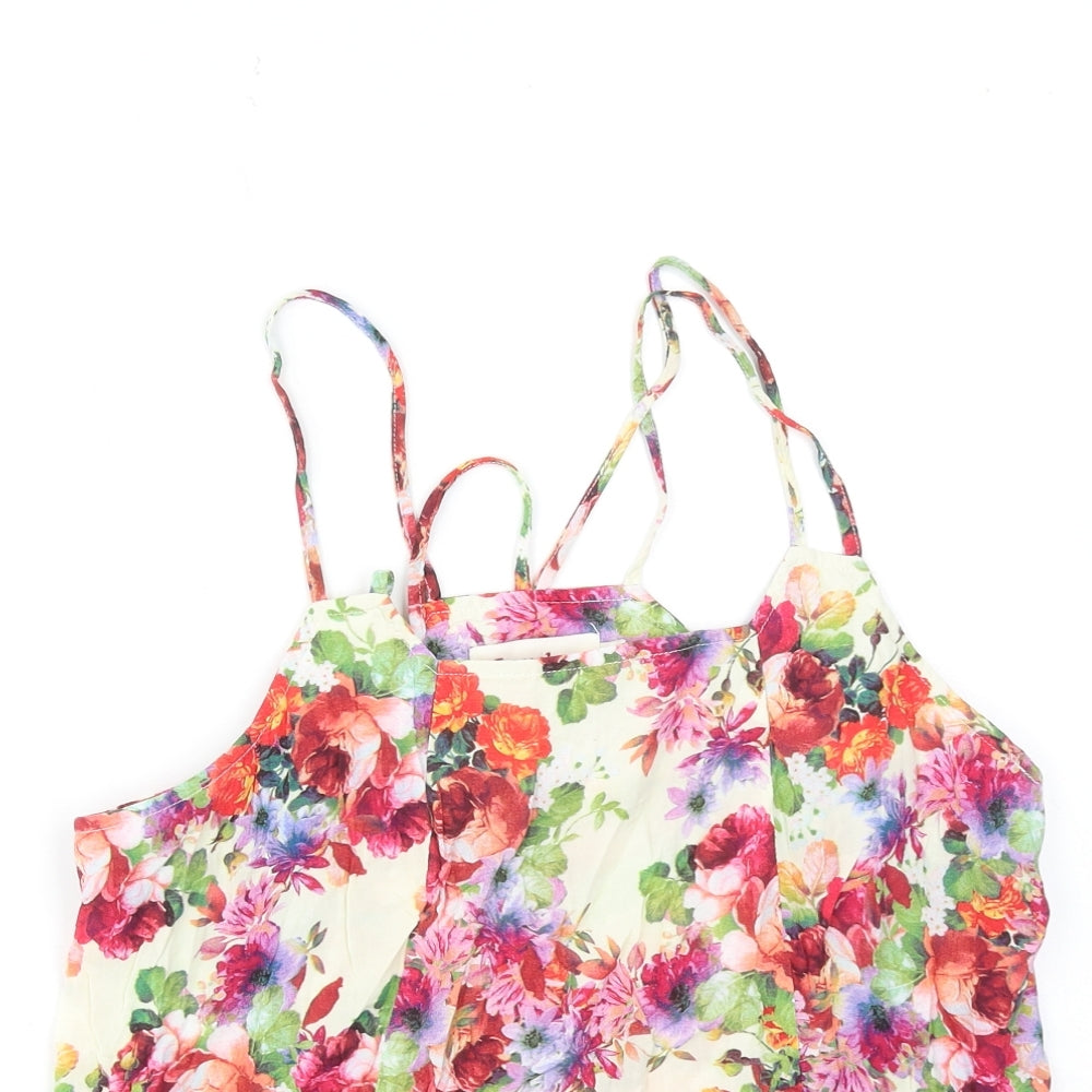 Louche Womens Multicoloured Floral Viscose Camisole Tank Size 10 Square Neck