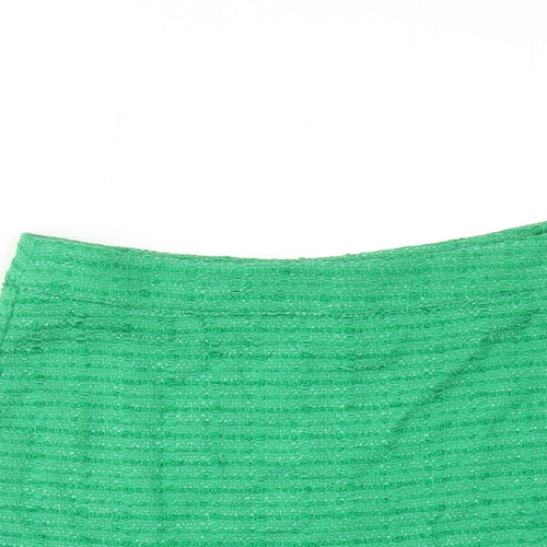 Zara Womens Green Polyester Skort Size M L3 in Regular Zip