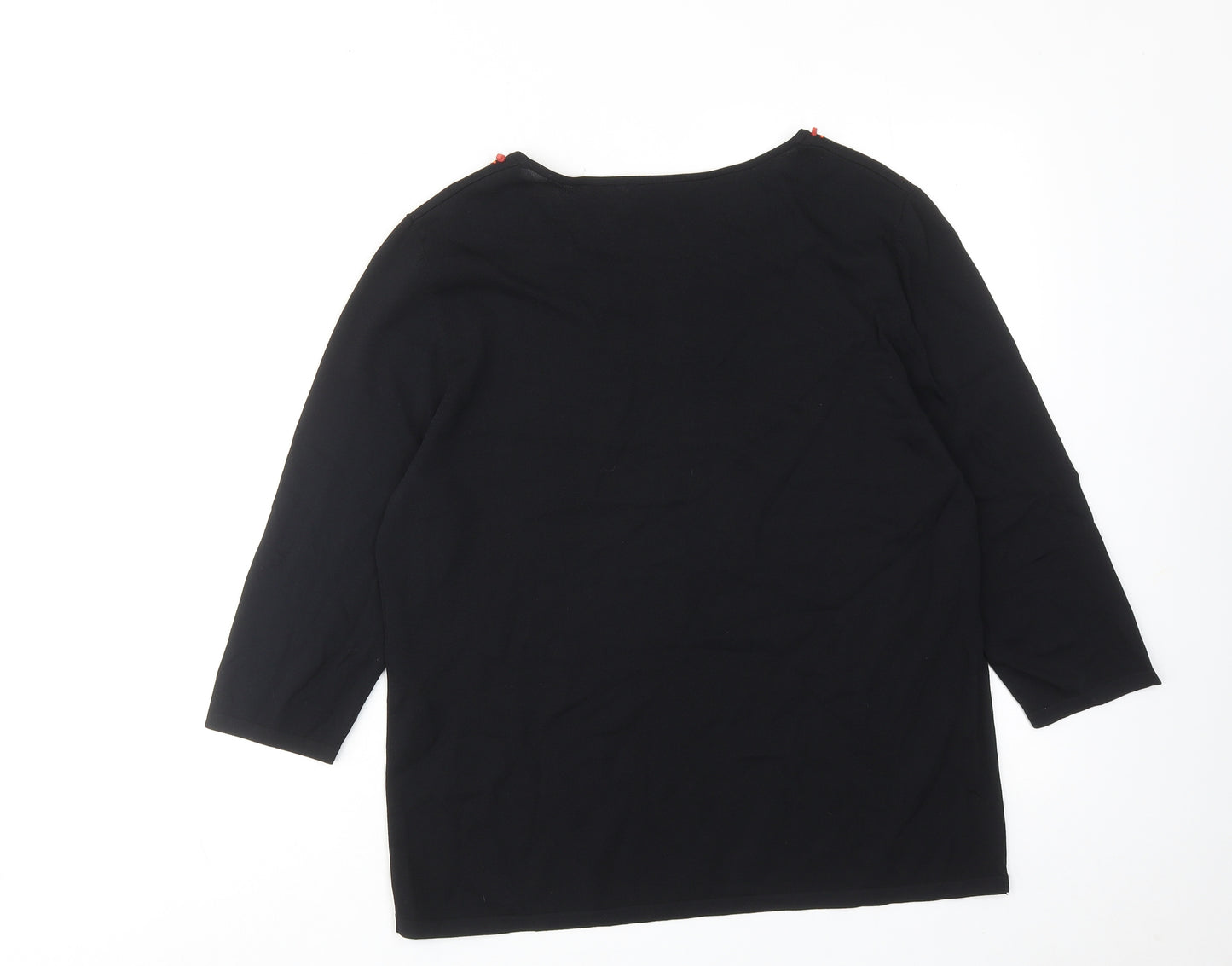 Basler Womens Black Round Neck Viscose Pullover Jumper Size 16