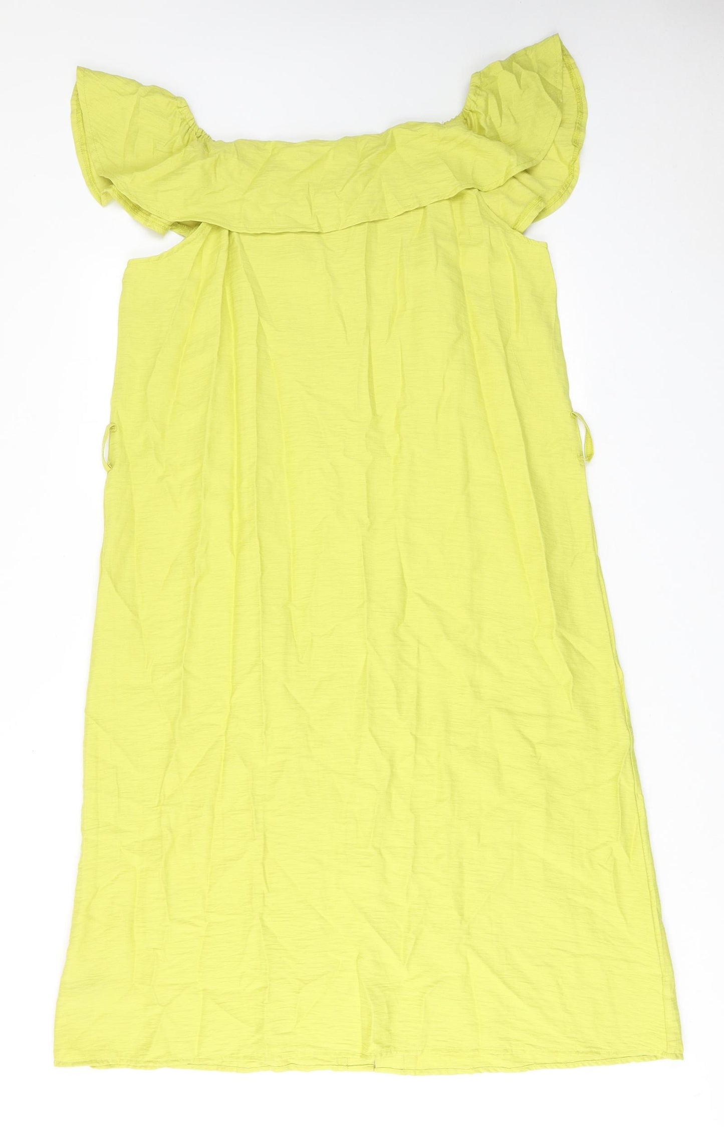 Klass Womens Green Viscose A-Line Size 14 Round Neck Button