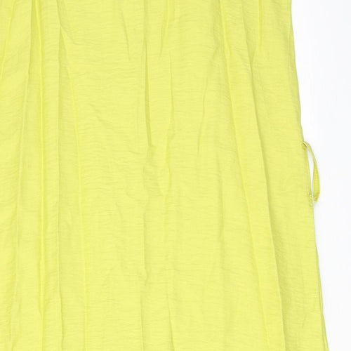 Klass Womens Green Viscose A-Line Size 14 Round Neck Button