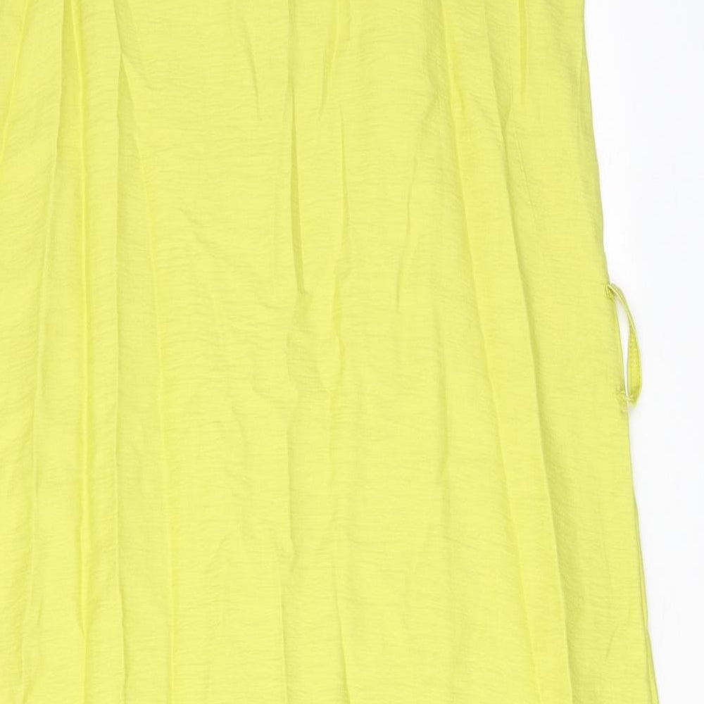 Klass Womens Green Viscose A-Line Size 14 Round Neck Button
