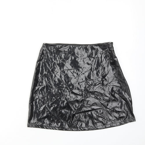 ASOS Womens Black Polyester Mini Skirt Size 10 Zip