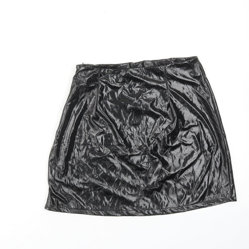 ASOS Womens Black Polyester Mini Skirt Size 10 Zip