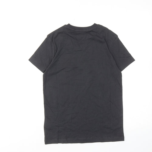 Marks and Spencer Boys Grey Cotton Basic T-Shirt Size 9-10 Years Round Neck Pullover - Love Life be Brave