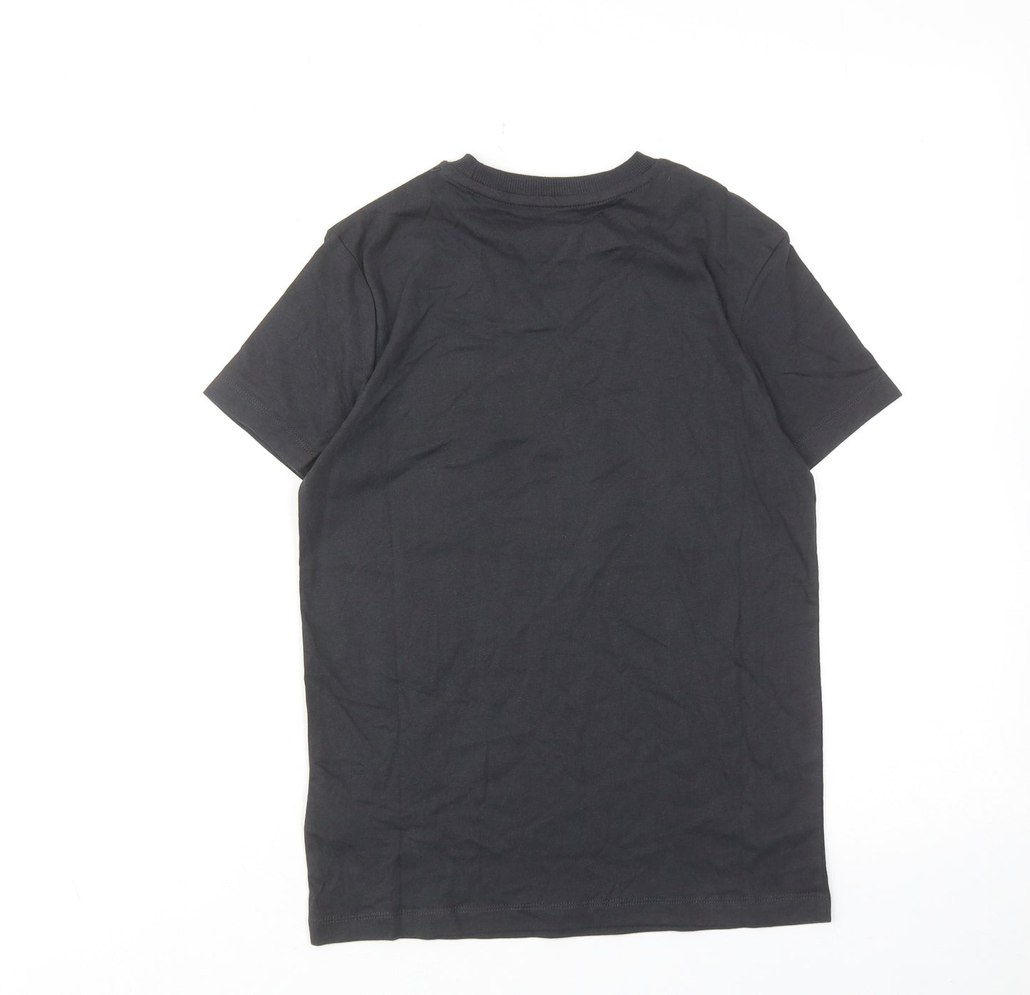 Marks and Spencer Boys Grey Cotton Basic T-Shirt Size 9-10 Years Round Neck Pullover - Love Life be Brave