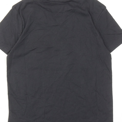Marks and Spencer Boys Grey Cotton Basic T-Shirt Size 9-10 Years Round Neck Pullover - Love Life be Brave