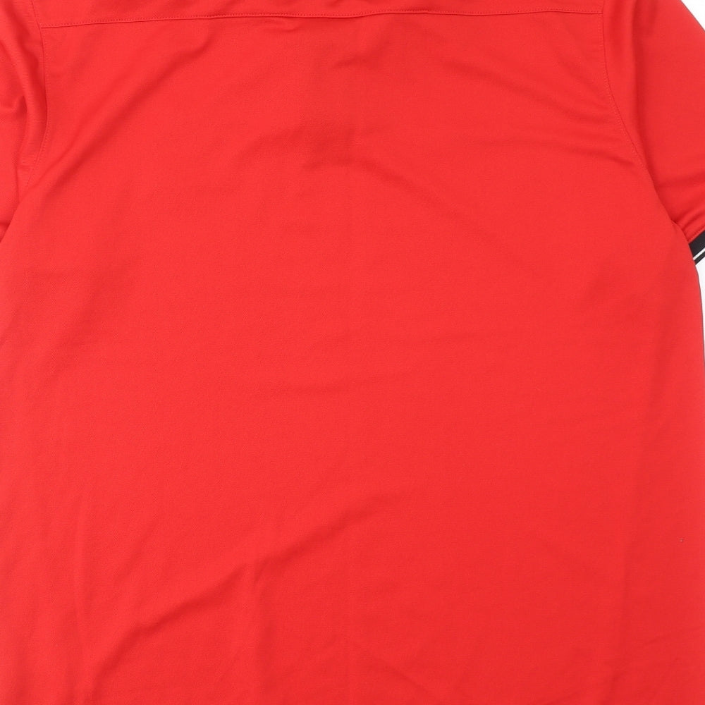 Nike Mens Red Polyester Polo Size L Collared Button - Bradford City AFC