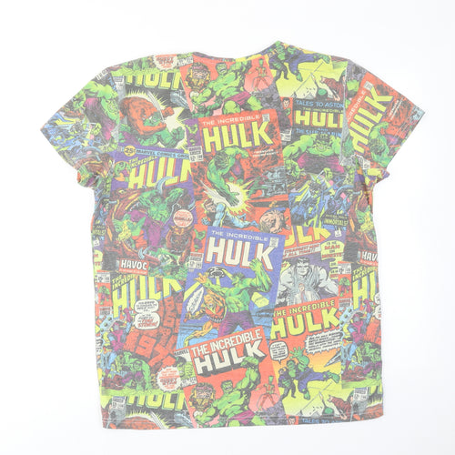 Marvel Mens Multicoloured Cotton T-Shirt Size L Round Neck - The Hulk