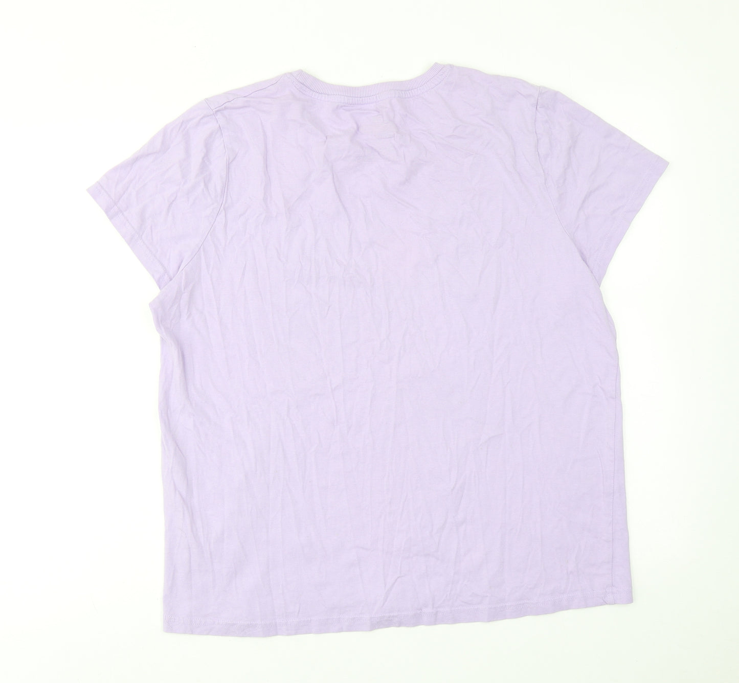 Powerpuff Girls Womens Purple Cotton Basic T-Shirt Size 14 Round Neck