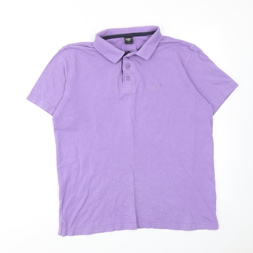 Cotton Traders Mens Purple Cotton Polo Size S Collared Button