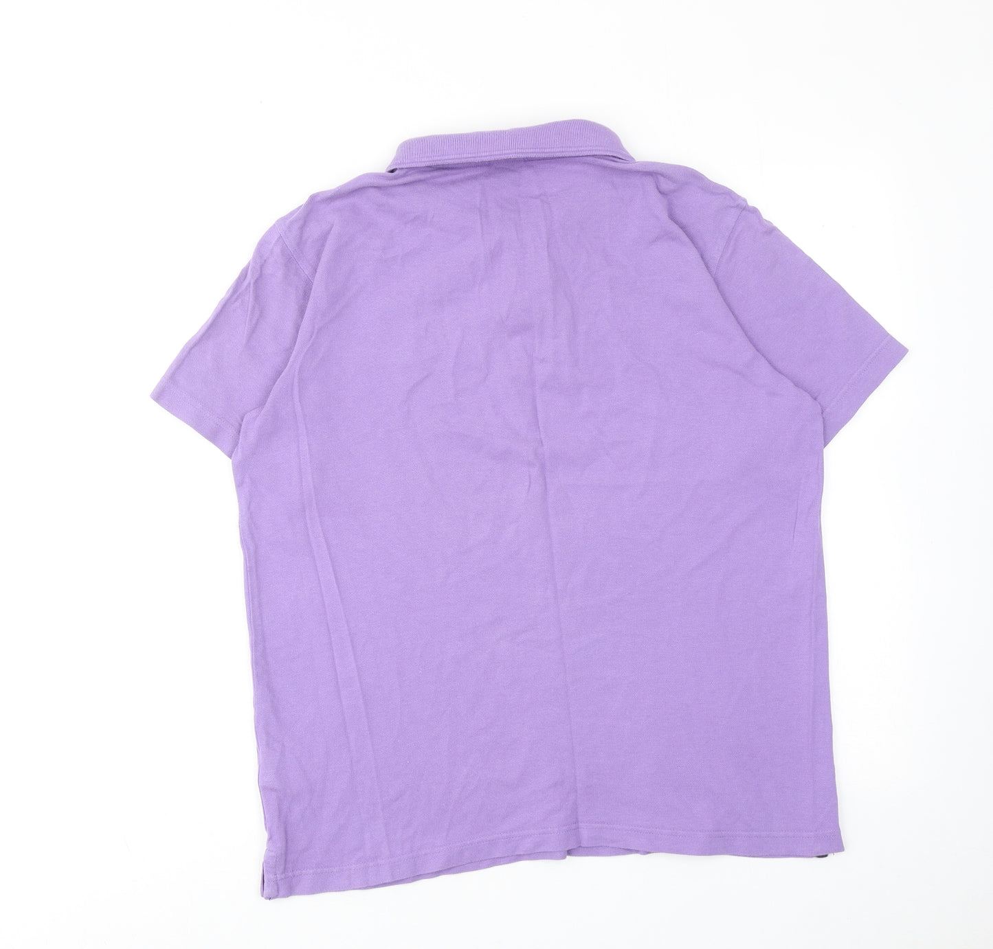 Cotton Traders Mens Purple Cotton Polo Size S Collared Button